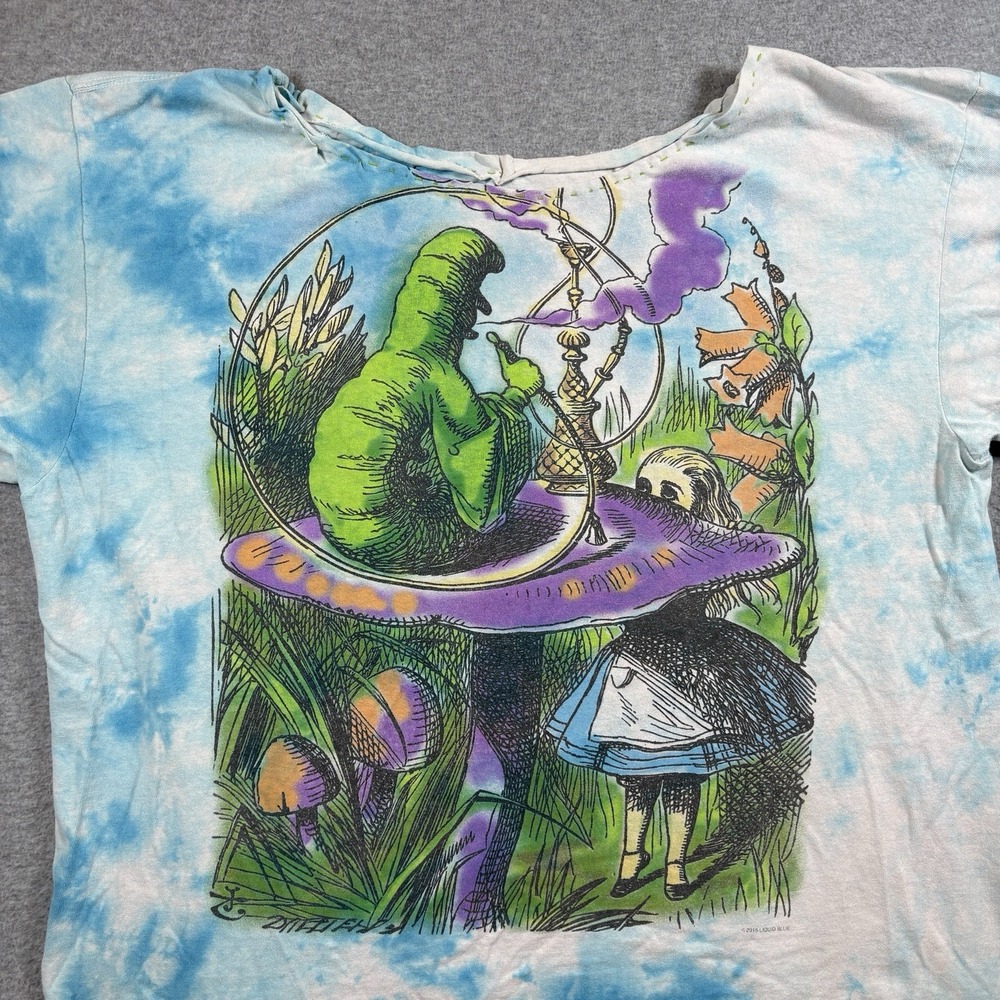 ⁠2015 Liquid Blue Alice In Wonderland 2XL Tie Dye Caterpillar Mushroom Tee⁠ - Picture 2 of 6